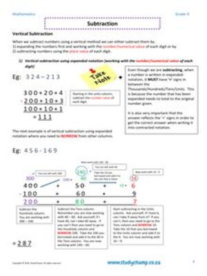 cover image of Grade 4 Maths Worksheet: Subtraction
